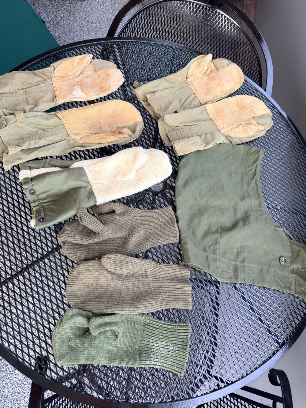 Big Lot of Military Trigger Gloves and Hood Vintage and Original